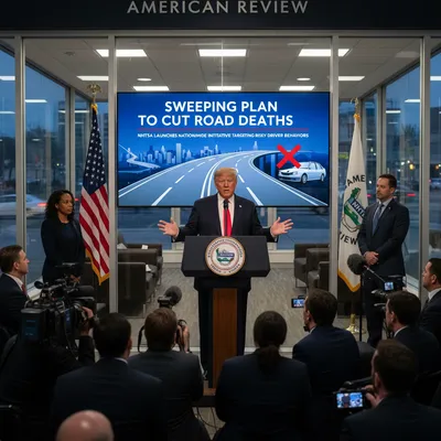 A business news photograph from The American Review
