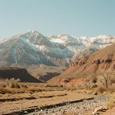 Dry, cracked earth under a pale sky with distant, barren mountains representing Utah's disappearing snowpack.
