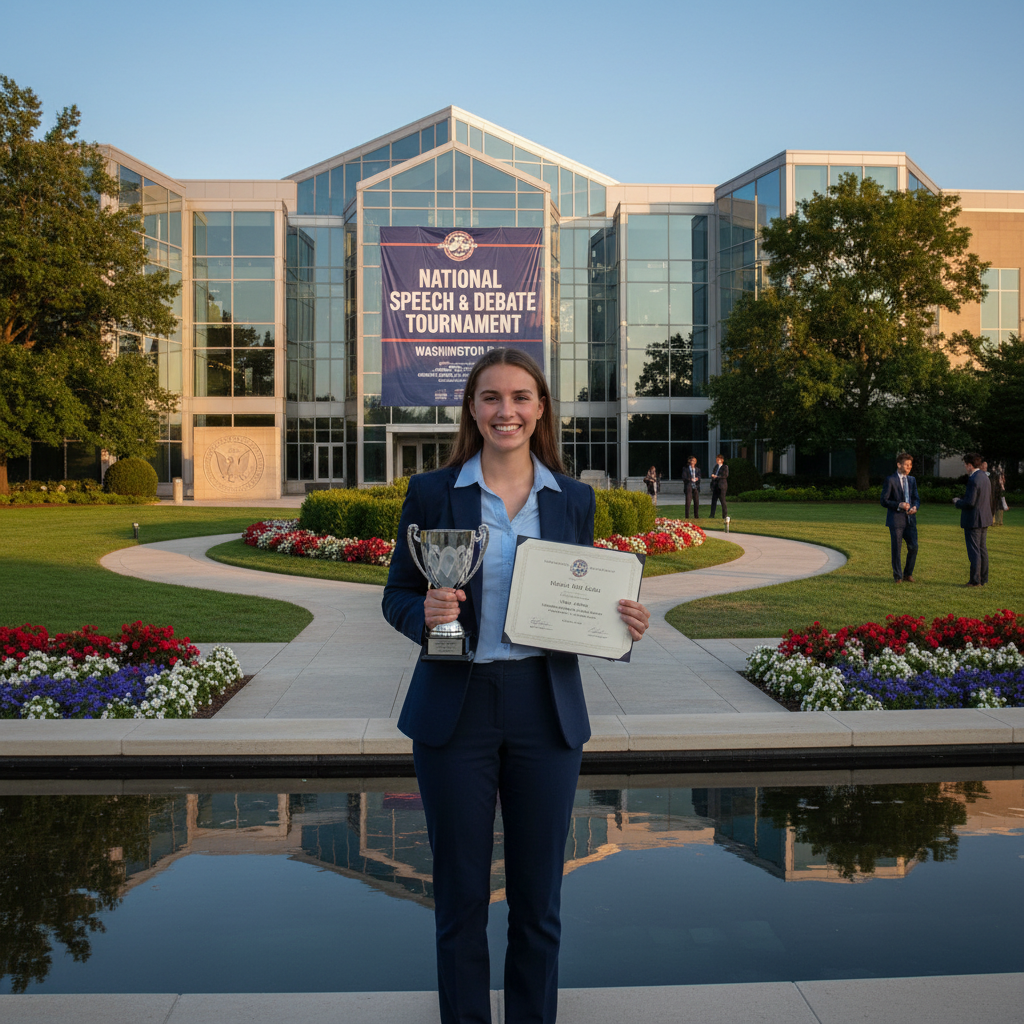 Dorothy Clark, a teen from West Virginia, at a national speech and debate tournament.