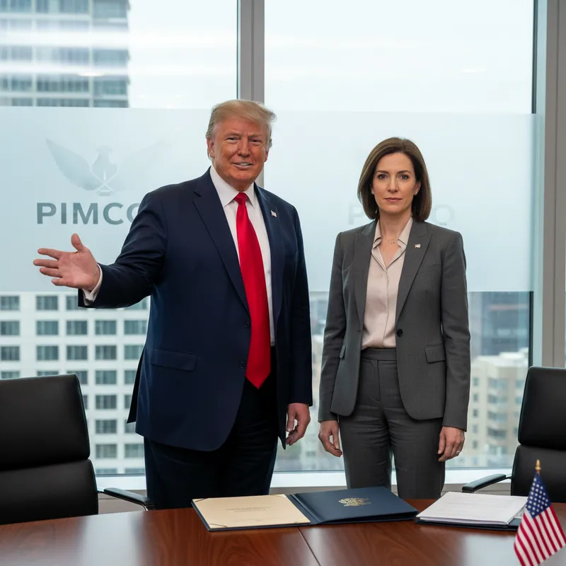 Erin Browne, decorated financial executive, in a professional corporate setting, potentially for Treasury post nomination.